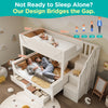 Triple Bunk Bed 4ft6 Double & 3ft Single Pine Wooden Bed Frame for Kids, Adults
