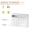 LED Sideboard High Gloss Front Buffet Cabinet TV Unit Stand 3 Doors White