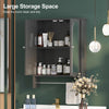 Black Bathroom Mirror Cabinet With Laundry Rack Wall Mounted For Bathroom Modern