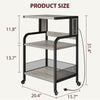 3 Tier Printer Stand,Printer Cart w/Storage Baskets Rolling Printer Table Office