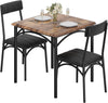 3-Piece Dining Table Set for 2 Compact Kitchen Table & Chairs Space Saving Squar