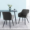 2pcs Dining Chairs Set Faux Leather/Velvet Padded Metal Legs Restaurant Armchair