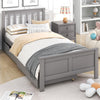 3ft Single Bed Wooden Solid Pine Kids Storage Bed Frame w/ 2 Drawers Grey 90x190