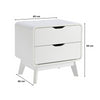 2 Drawer Bedside Scandi Legs Home Bedroom Furniture Nightstand Lamp Side Table