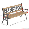 Wooden Garden Bench Rose 3 Seater Solid Pine Outdoor Patio Seat Furniture