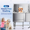 50" Dog Grooming Bath Tub 176lbs Load Capacity S-Trap Drainage Stainless Steel