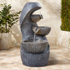 Solar Water Feature Indoor Outdoor Polyresin Garden Fountain w/ LED Lights Decor