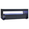 Black Coffee Table with LED Lights, 2 Storage Drawers & Glass Top, Centre Table