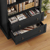 Arched Bookcase with Drawers Arch Display Cabinet Tall Bookshelf 79.5x36x177cm