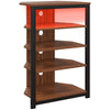 4-Tier Corner TV Stand with Storage, LED Lights, Cable Management, Small TV Unit