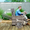 Rattan Garden Recliner Chair Sun Lounger Flip Table Footrest Outdoor Armchair