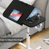 Adjustable Overbed Bedside Table with Wheels, Bed Desk, Over The Bed Table