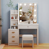 Dressing Table With Drawers LED Mirror Set Makeup Desk Vanity Table Bedroom UK