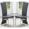 Ravenna Grey Faux Leather Dining Chairs In Pair