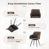 2 Swivel Faux Leather Dining Chairs Rotatable Metal Legs Kitchen Chairs Modern