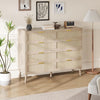 8 Drawer Dresser Rattan Dresser for Bedroom Living Room Chest of Drawer w/Handle
