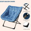 Folding Saucer Foldable Moon Chair Camping Outdoor Soft Padded Seat No Assembly