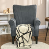 Upholstered Modern Accent Chair, Armchair with Wood Legs, Grey
