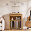Industrial Record Player Cabinet with Wheels, Vinyl CD Media Storage Side Table