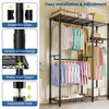 Heavy Duty Clothes Rack,Freestanding Wardrobe with Adjustable Shelve for Bedroom