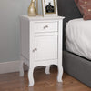 Wooden Bedside Table Sofa Side End Table Nightstand Cabinet with Drawer and Door