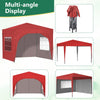 Pop Up Gazebo 3X3M Awning Canopy Party Tent Marquee 4 Sides Garden Outdoor Red