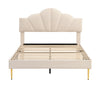 FABRIC UPHOLSTERED PLATFORM BED 4FT6 DOUBLE BED FRAME WITH HEADBOARD IN VELVET