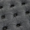 Chesterfield Button Linen Round Ottoman Pouffe Footstool Coffee Tea Table Grey