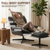 Accent Chair with Footstool, Modern Swivel Lounge Chair, Refurbished