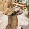 Round Dining Table for 2-4, 80cm Farmhouse Small Kitchen Dinner Table with Base