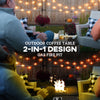 13 KW Rattan Gas Fire Pit Table, Garden Propane Fire Pit Coffee Table, Grey