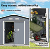 Metal Garden Storage Shed Large Summer Tool House Foundation Kit Lock Doors Unit