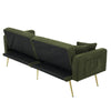 Fabric Sofa Bed Love Seat Sofa Settee Couch with Metal Legs & Cushions Green