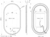 Oval LED Mirror Touch Designer Bathroom Demister Mains Brushed Brass 550x1000mm