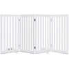 4 Panels Folding Pet Gate 89cm Wooden Dog Fence Freestanding Safety Barrier
