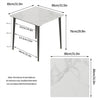 Glass Effect Marble Dining Table Square Top Coffee Table for Kitchen Living Room