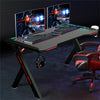 120cm Large Adjustable RGB Gaming Desk Computer Table with LED Lights Cup Holder