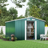 8x8 FT Peak Roof Steel Storage Shed, Pre-drilled Steel Panels, Outdoor Tool Shed