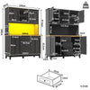 Pantry Cupboard 180 cm Tall Storage Cabinet with Drawers, Shelves & LED Lighting