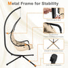 Hanging Chair Hammock Indoor Outdoor Swing Chair w/ Stand & Padded Seat