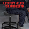 Heavy Duty Rolling Garage Stool with Tool Tray,Adjustable Height Mechanic Chair
