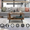 Industrial Coffee Table 2-Tier Wooden Center Table Small Side Table Living Room