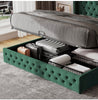 Merax Upholstered Bed Functional Bed from Storage Double Size Green Velvet