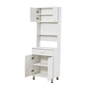 Farmhouse Sideboard Cabinet Kitchen Shelf for Microwave with Door Drawer Shelves