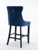Luxury Grey/BEIGE/BLACK Velvet Bar Stools Kitchen Breakfast Barstools Set of 2 4