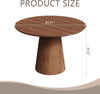 Round Dining Table for 4 Modern Wood Kitchen Table w/ Pedestal Base Space-Saving