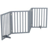4 Panels Folding Pet Gate Freestanding Wooden Dog Fence Safety Barrier Divider