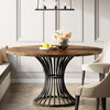 PHDFURNITURE Round Dining Table 120 cm for 4-6 People AXIS - Rustic Brown Wooden