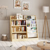 4-Tier Kids Wooden Bookshelf Six Layer Sling Bookcase for Books and Toys