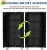 72"Garage Tool Cabinet Metal Storage Cabinet &Wheels,Lockable &4Shelves Workshop